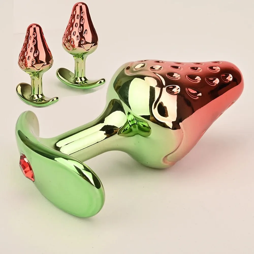 Anus Butt Plug With Diamond Jewel Metal Strawberry-Shaped Anal Sex Toys Trainer Analplug Buttplug Butplug — image 1