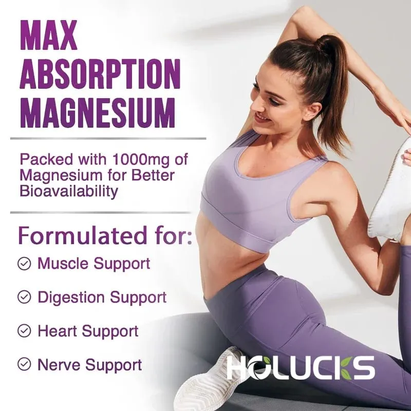 Buy 1 Get 1 Free! Magnesium Citrate 1000mg Supplement for Constipation Relief Muscle Cramps & Better Sleep Women & Men