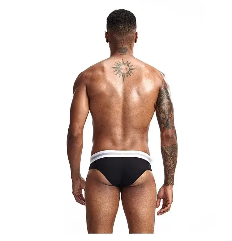 3Pcs Low Waist Men's Cotton Briefs, No‑Fly U‑Pouch Sports Underwear, Sexy Elastic Breathable Daily Underpants Male