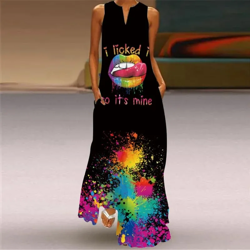 Women Dresses 2026 New summer wear sleeveless long dress V-neck printed emerald flower dress women's clothing vestidoes — image 3