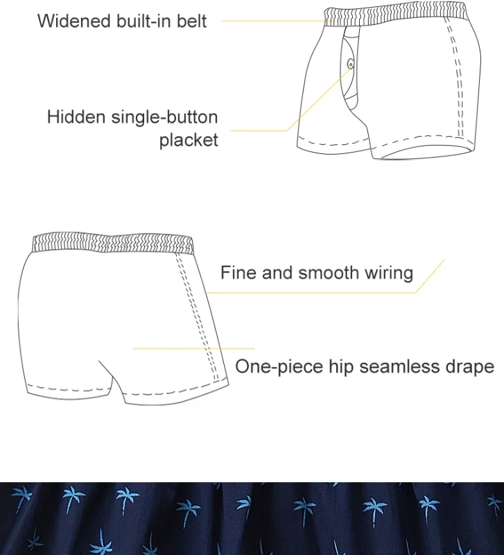 Men's Cotton Boxer Shorts, Printed Pattern na Panlalaking Underwear, College Style Shorts, Summer Breathable at Kumportableng Kasuotang Pang-laswang — image 9
