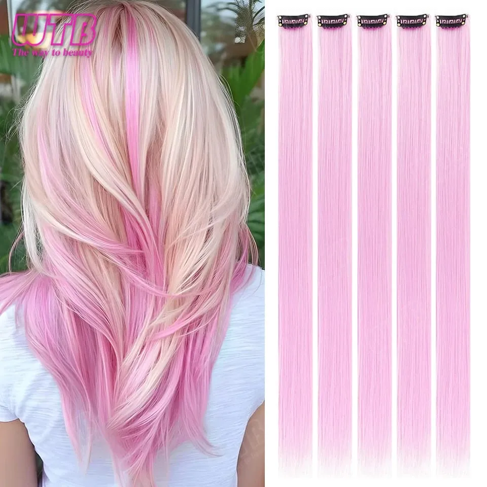 5Pcs Synthetic Wig BB Clip Style Color Straight Hair Extension Wig Suitable for Women and Girls to Wear at Holidays and Parties — image 11