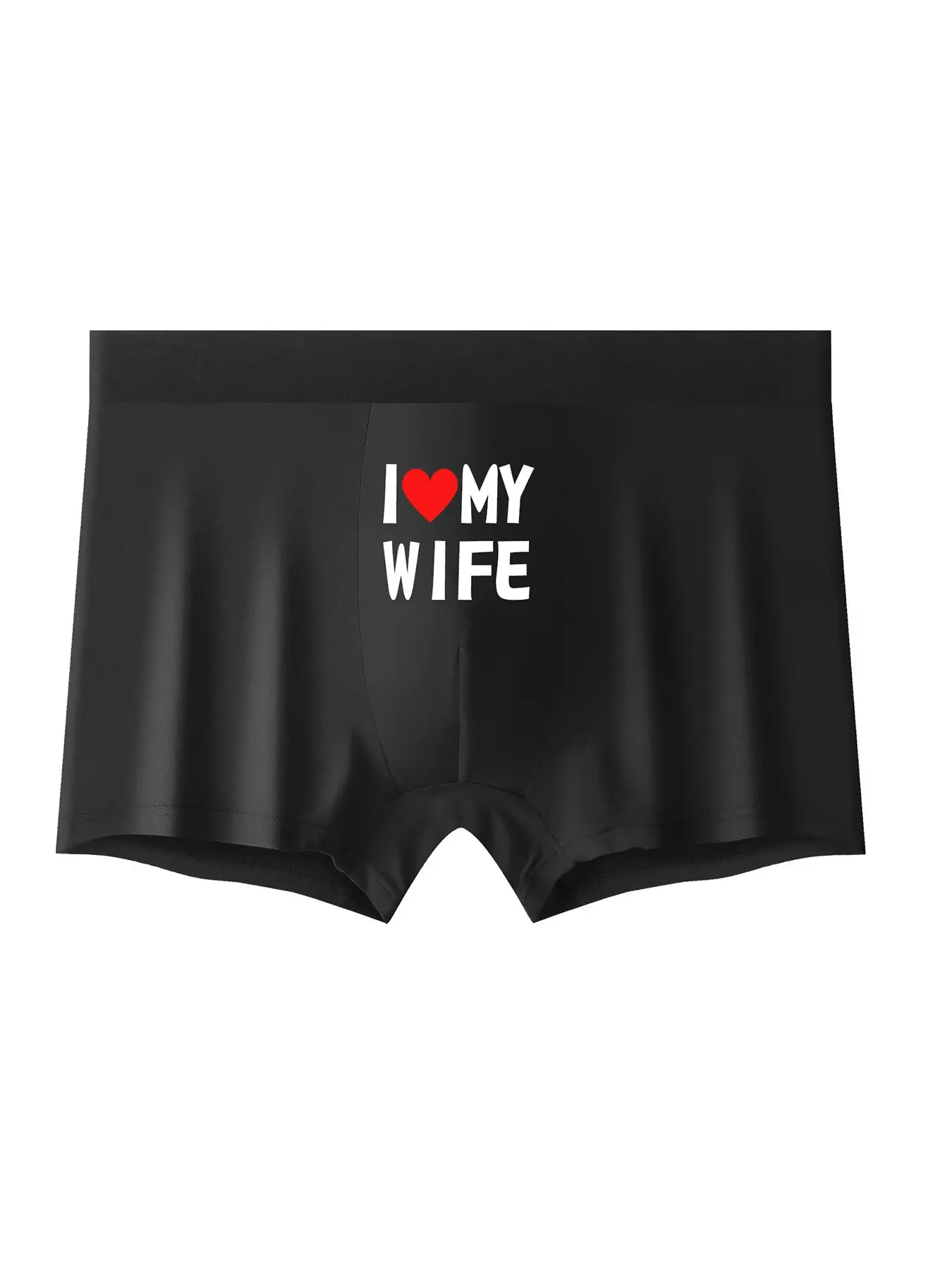 2024 novo estilo roupa interior masculina cor preta boxer moda impressão personalizada eu amo minha esposa macio respirável cueca masculina 3256807624832090 — image 2