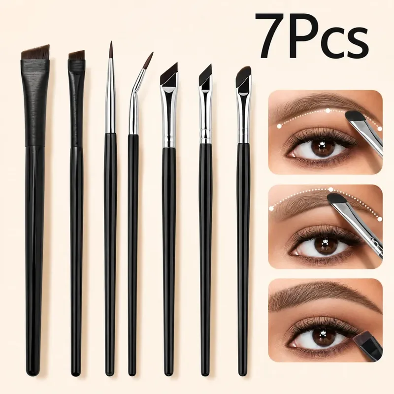5/7-teiliges Präzisions-Augen-Make-up-Pinsel-Set | Sense- und abgewinkelte Eyeliner-Augenbrauenpinsel mit umkehrbarem Design mit langem Griff