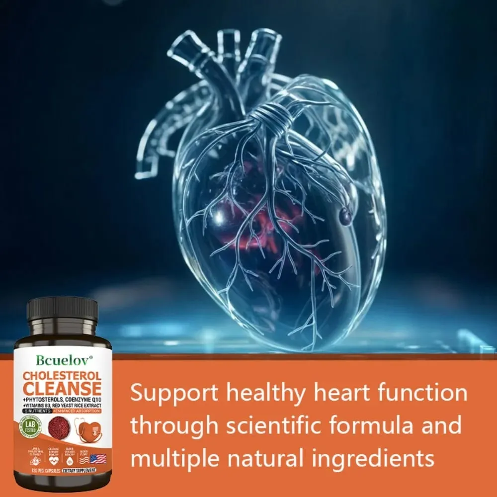 Cholesterol Cleanse Capsules with Coenzyme Q10 Red Yeast Rice Extract Antioxidants Maintain Cardiovascular Health — image 3