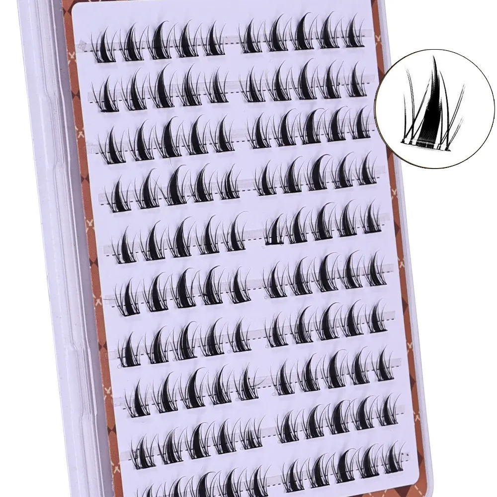 Soft Matte Fiber Self-Adhesive Sectioned Lash Clusters Kit 10 Rows Glue-Free 3D Manga Natural DIY Eye Makeup Lashes