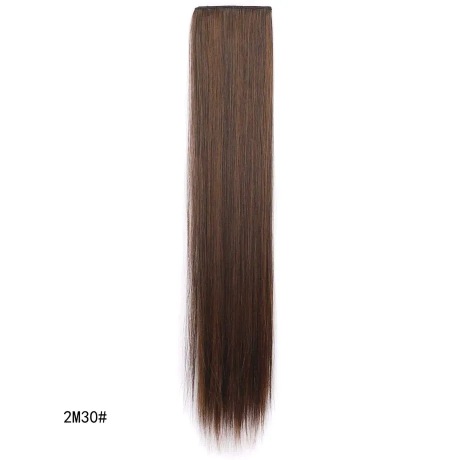 Clip in Hair Extension for Women - 3 Pcs Thick Double Weft Long Straight Soft Synthetic Blends Well Hair Extension 20inch Dark B — image 10