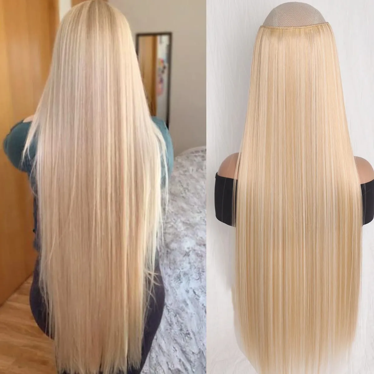 JKL Synthetic 5 Clip In Hair Extensions Long Straight Hairstyle Hairpiece Black Brown Blonde 80CM Natural Fake Hair For Women — image 17