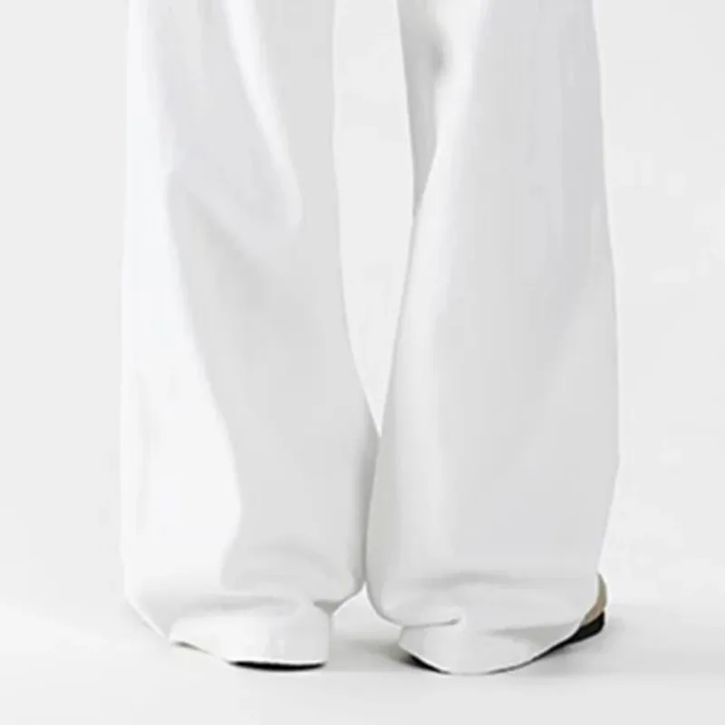 Summer Thin Breathable Men Jeans American Style White Bending Knife Denim Pants Trend Male Loose Straight Leg Wide Leg Trousers — image 7