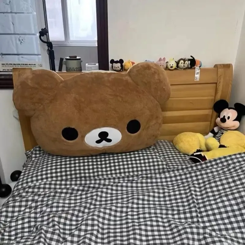 44cm Cute Rilakkuma Plush Toy Back Support Detachable Cover Bedside Large Pillow Comforter Washable Sleeping Pillow Gifts — image 8
