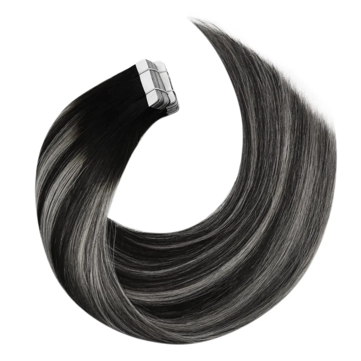 Moresoo Tape in Hair Extensions Real Human Hair 12-24in 30G&50G Double Sided Tape PU Skin Weft Tape in Hair Extensions Straight