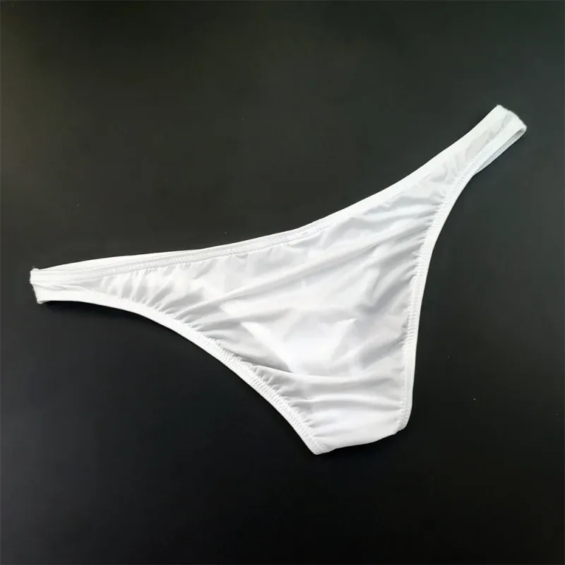 5Pcs New Youth Men's Ice Silk Brief U Pouch Underwear Low Waist Ultra Thin Transparent Underpants Sexy Plus Size Male Panties — image 4
