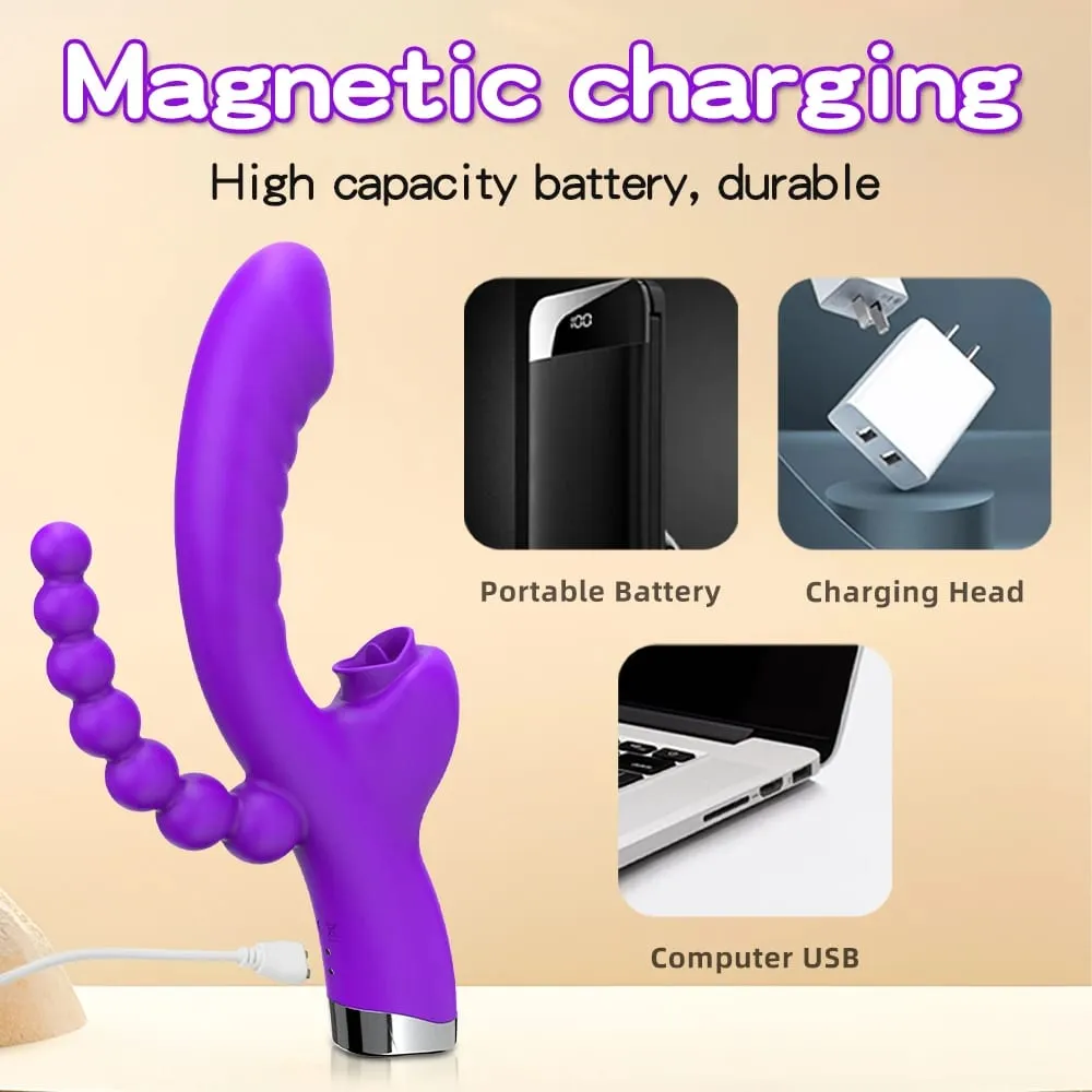 3 in 1 Tapping Flapping Vibrator Anal Sex Clitoris Clit Sucker Stimulator Sex Toys Female Licking Sucking Vibrators Adult Goods — image 4