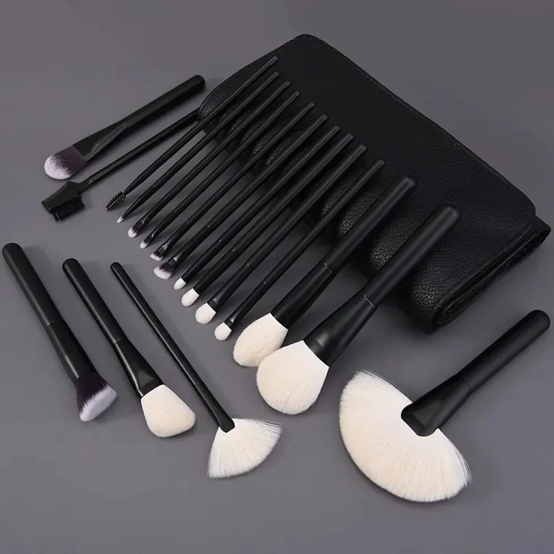 Natural Hair Makeup Brushes Travel Set 12PCS Portable With Eyebrow Eyeshadow Foundation Blending And Pouch — image 8