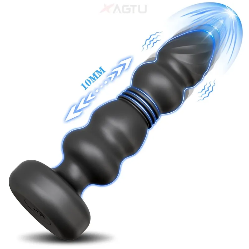 Pagtulak ng Anal Plug Vibrator Butt Plug Male Prostate Massager Teleskopiko G Spot Vibrator Stimulator Mga Laruan ng Seks para sa Babae Mga Lalaki 18+