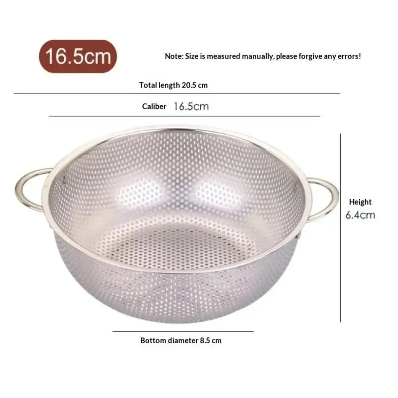 ♥Stainless Steel Kitchen Hole Dense Mesh Sifter Colander Strainer Sieve Baskets for Washing Fruits/Vegetables/Rice