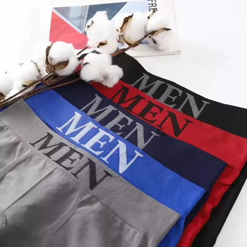 5Pcs Men's Plain Color Boxer Briefs Breathable High Elastic Cotton Underwear Soft Comfortable Underpants for Daily Gym Sports — image 4