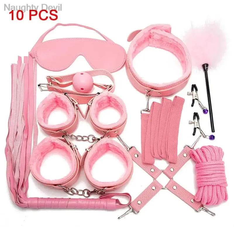 Sexy Toys for Cosplay Couples Adult Products 18 Handcuffs Erotic Accessories Bondage Hemp Rope Mask Sex SM BDSM Bondage Kit Set — image 12