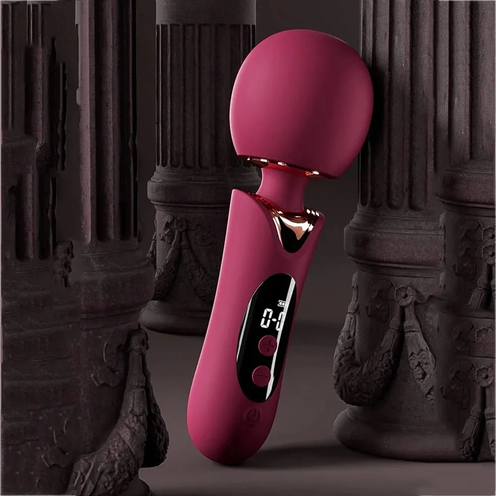 Vibrador av lcd poderoso com cabeça grande, massageador corporal feminino, brinquedo sexual para mulheres, clitóris, ponto g, estimulação da vagina, varinha mágica — image 2