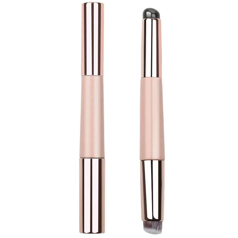 2-in-1 Dual-End Silicone Lip Brush Concealer Brush with Cap Portable Round Head Multi-Function Lipstick Makeup Brush Beauty Tool — image 8