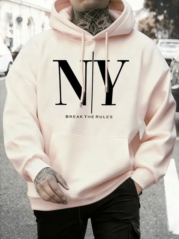 Quebre as regras sim não imprime outono velo sweatshirts masculino macio jogging hoodie rua confortável pullovers esporte solto roupas esportivas — image 13