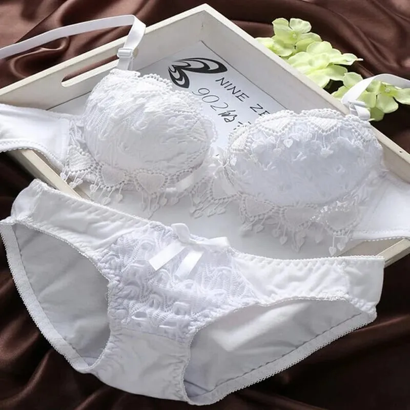 Push Up Bra Set Women Lingerie Underwear Sexy Floral Lace Underwear Set Lady Comfortable Thin Cup Brassiere Outfit