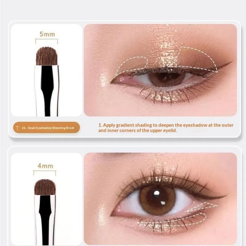4/6Pcs Undereye Smudge Brushes Soft Eyeliner Brush Perfect Eye Makeup Tools Eye Detail Brushes Set Horse Hair Eyeshadow Brushes — image 5