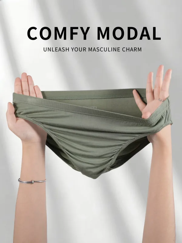 Men's Modal Ultra Thin Bare Feel Briefs, Low Rise High Elastic Breathable 3D Convex Pouch Underwear — image 23