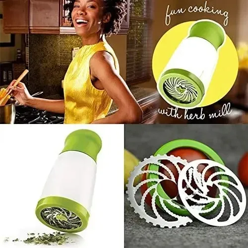 Manual Herb Grinder Spice Mill Parsley Shredder Chopper Vegetable Cutter Coriander Mincer Chili and Cilantro Kitchen Tool Gadget — image 7