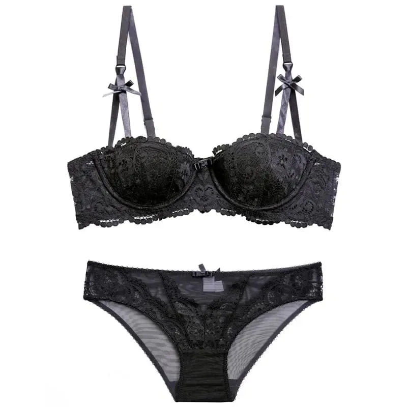 Sexy Bra Set Women Lace Push Up Seamless Bra Lingerie Set Daily Underwear Bra and Panty Set