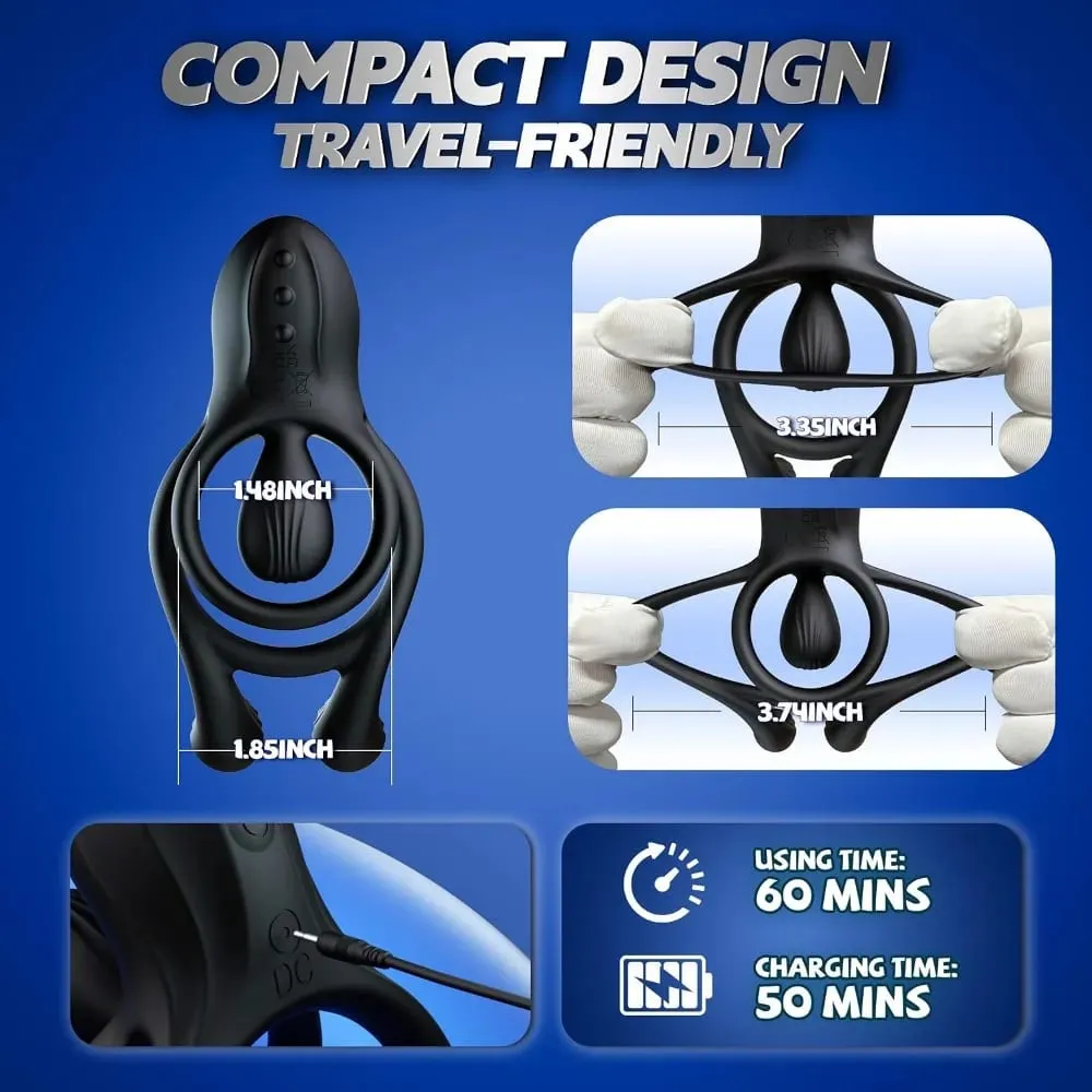 Vibrating Cock Ring for Men Remote Control Penis Ring Ejaculation Delay Chastity Cage Clitoris Stimulation Sex Toy for Couples — image 5