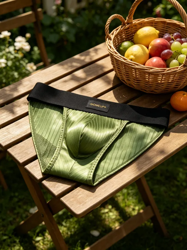 3PCS Men's 3D Pouch Briefs Vertical Stripe Satin Mesh Combo High Elastic Waist Simple Fashion Home Daily Underwear — image 14