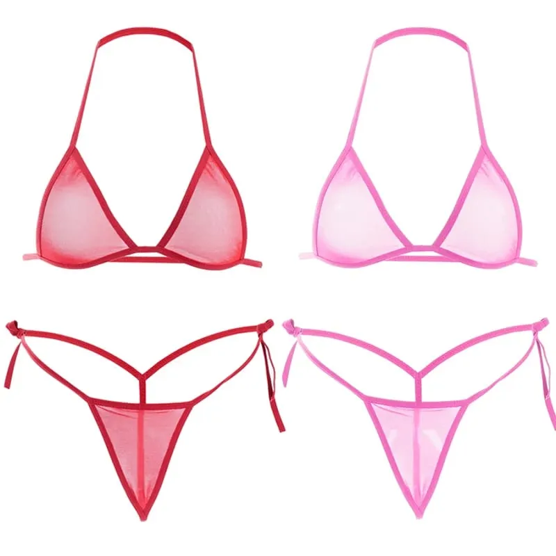2PCS Women Sexy Lingerie Sets Ultra-thin Mesh Wirefree Bra Set Lingerie Ultra Hot Transparent Exotic Underwear Set ng Pambabae — image 14