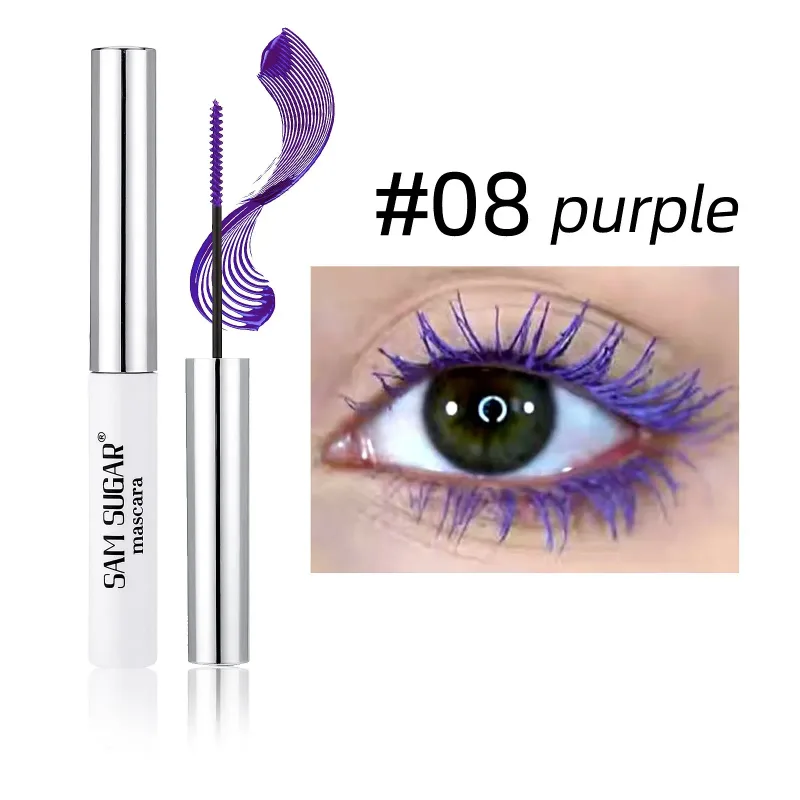 Färgglad Slender Mascara Vattenfast Snabbtorkande Curling Ögonfransar Flerfärgade Fransar Makeup Långvarig Blågrön Kosmetika — image 13