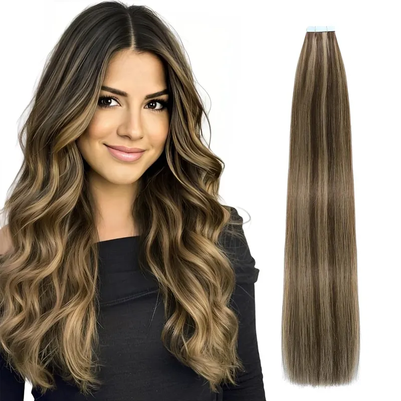 Invisible Tape in Hair Extensions 100% Remy Human Hair Dark Brown Hair Extensions for Women Adding Length And Volume — image 18