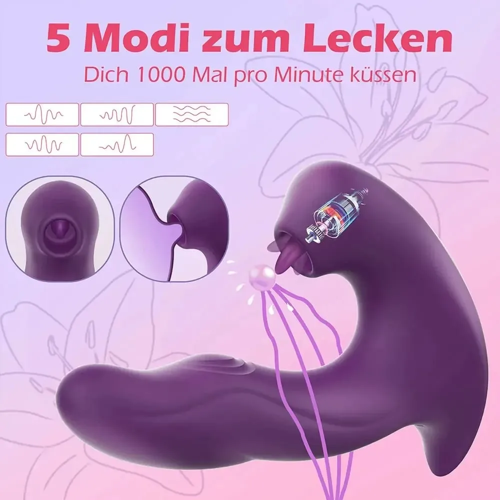 3 in 1 Clitoral Sucking Vibrator For Women 15 Modes Tongue Licking Dildo and Clitoris Vacuum Stimulator Adult Sex Toys — image 2