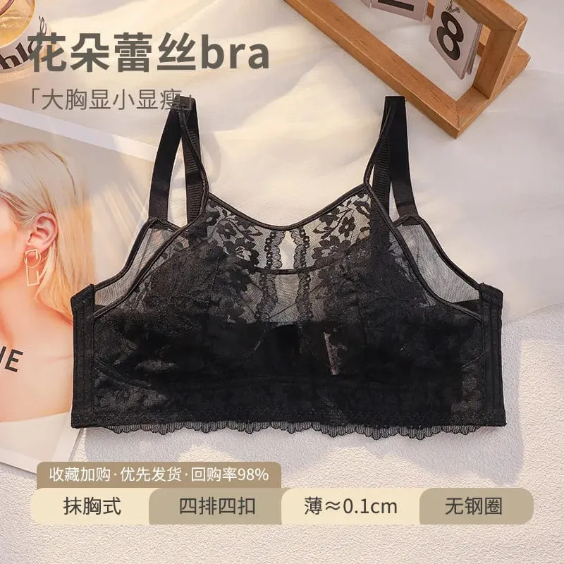French Style Lace Strapless Bra Women Large Breast Minimizer Slimmer Sexy Beautiful Back Intimates Lingerie Size 34-44 M-XXXXL — image 10