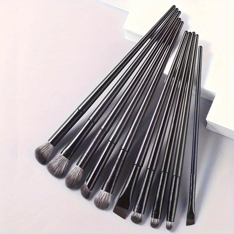 10Pcs Soft Professional Eye Makeup Brush Set Blending Smudge Aegyo Sal Eyeliner Detail Small Precision Shadow Brushes — image 4