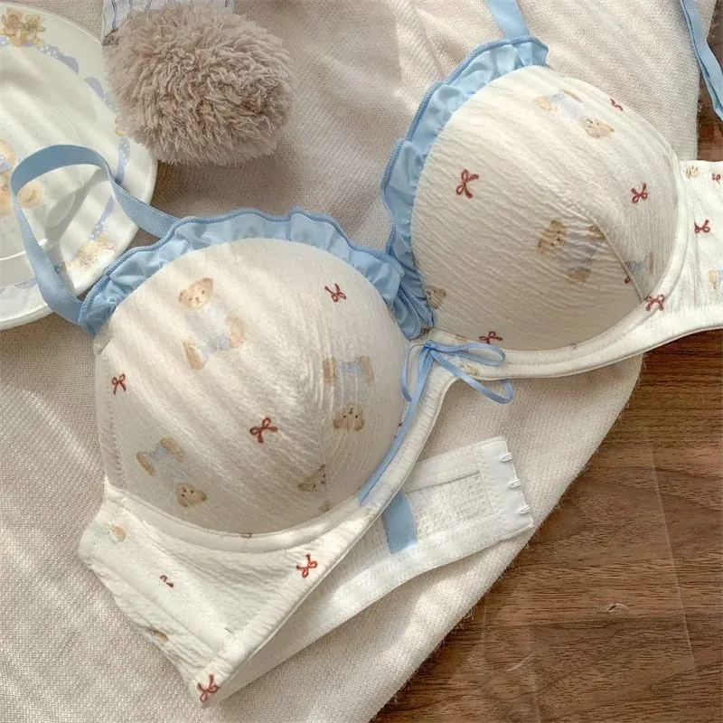 Japanese Style Push Up Bra & Panty Set for Women - Cute Lingerie to Enhance Small Bust