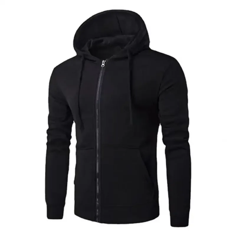 Panlalaking Fashion Fleece Loose Casual Zipper Hoodie Angkop para sa Spring at Autumn Wear — image 1