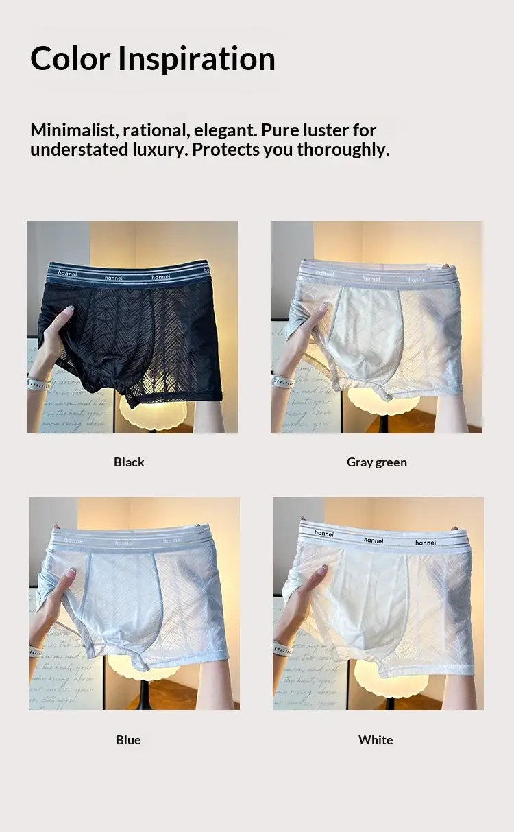 New Summer Men's Underwear, Men's Boxer Briefs, Plus Size Breathable Underwear, Thin Loose Men's Comfortable Solid Color Shorts — image 12