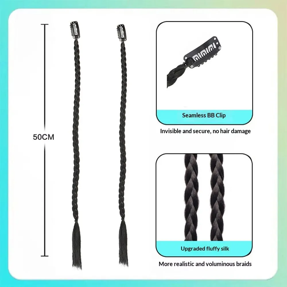 1Pcs Synthetic Braid Wig with Strong BB Clips Lightweight Box Braid Ponytail Hair Pieces for Women Fashion Accessory — image 6