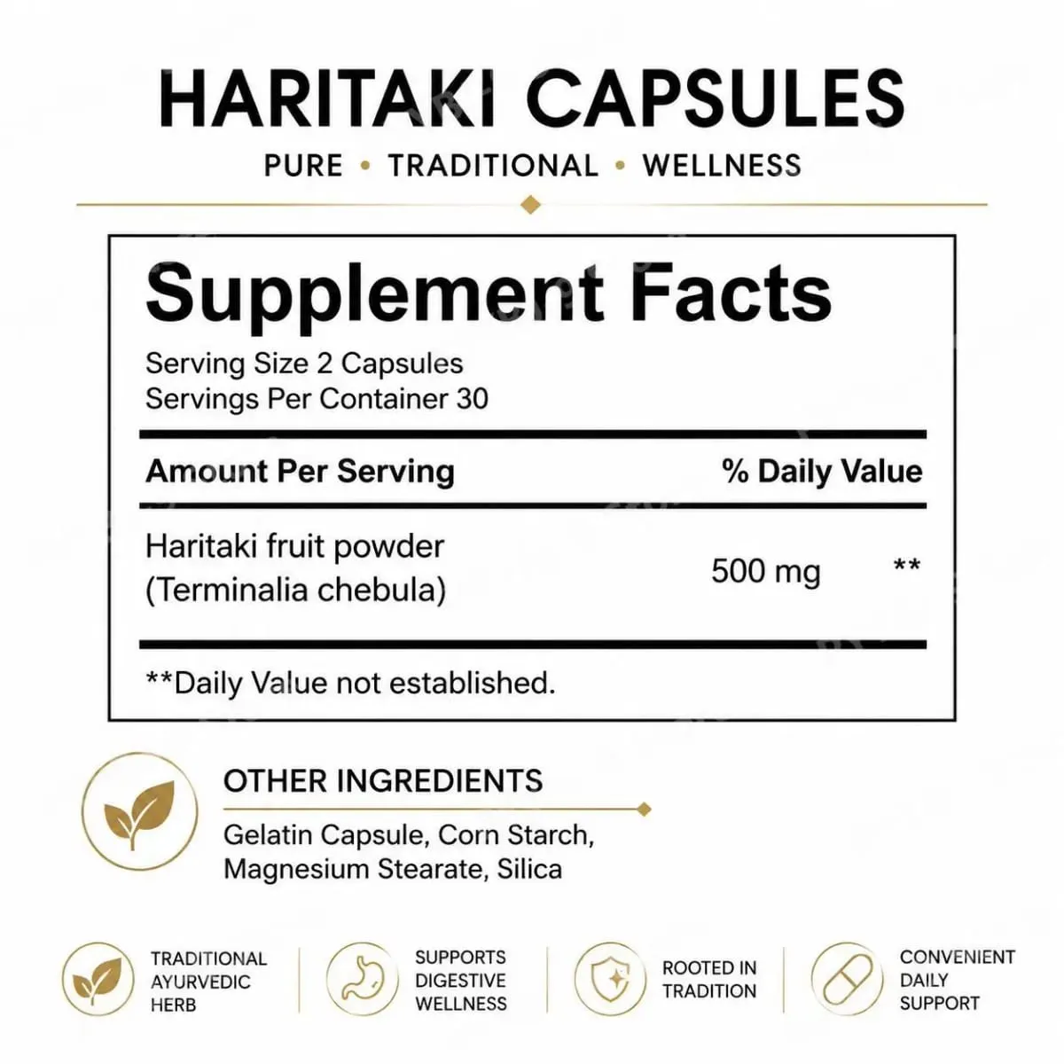 Haritaki Third Eye Capsules for Digestive Balance & Regular Gut Support with Antioxidant Protection 60 Organic Veggie Capsules — image 6