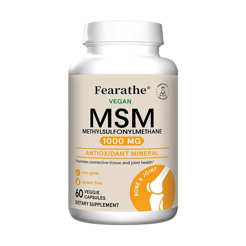 Fearathe Methylsulfonylmethane(MSM)1000 Mg Antioxidant Promotes Joint Health Balanced Calcium Absorption Non-GMO Gluten-free — image 9