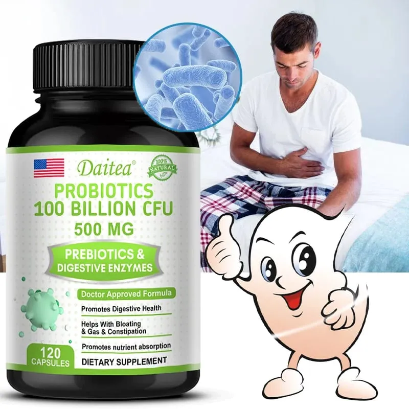 Probiotics 100 Billion CFU with Prebiotics & Digestive Enzymes Gut Health Digestion Bloating Relief & Immune Support — image 1