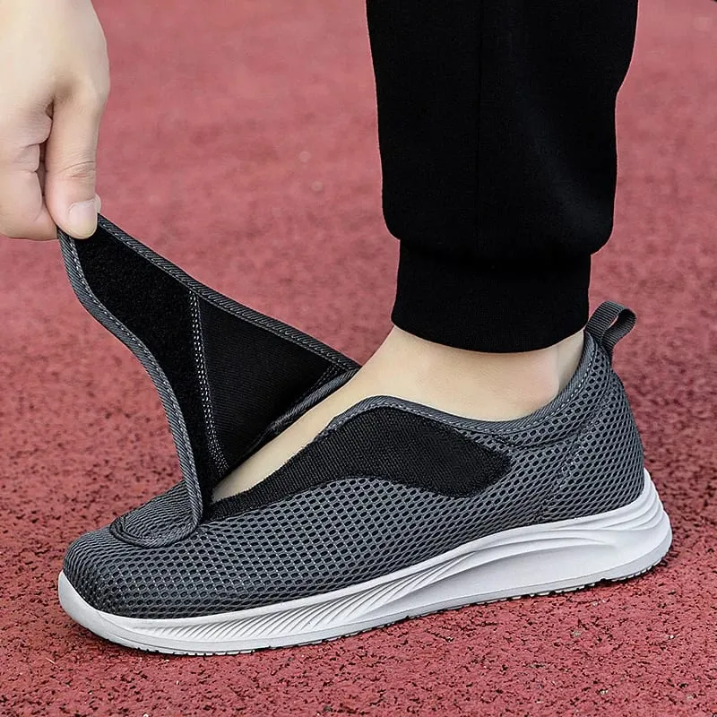 Adjustable Open Shoes For Men Lightweight Comfort Diabetic Walking Shoes Sneakers for Swollen Elderly Feet Normal Width — image 2