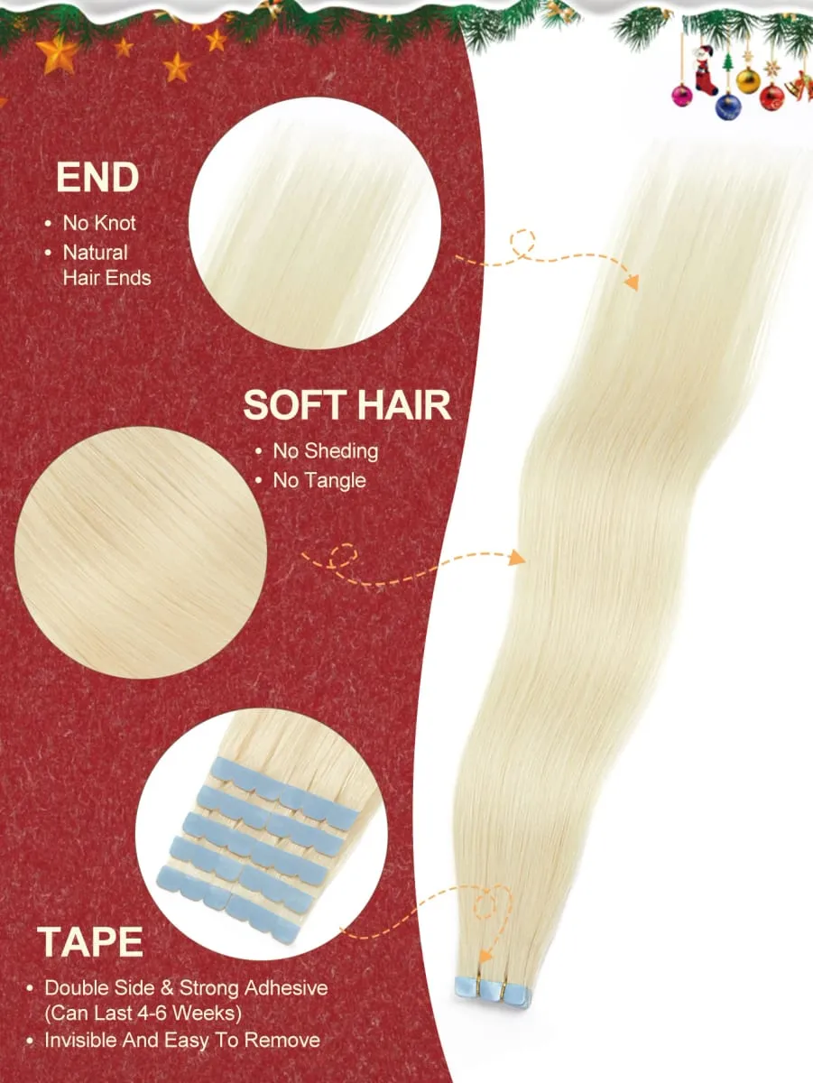 Invisible Mini Tape Hair Extensions 12-20Inch Human Hair Extentions 3x0.8cm Invisible Tape 10pcs/pack For Side Machine-Remy Hair