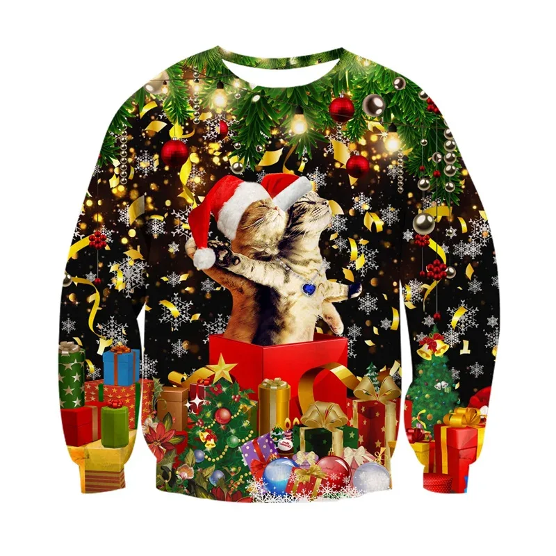Fashion Ugly Christmas Sweater Men Women 3d Printing Funny Xmas Sweatshirt Crewneck Long Sleeve Pullover Oversized Hoodies — image 3