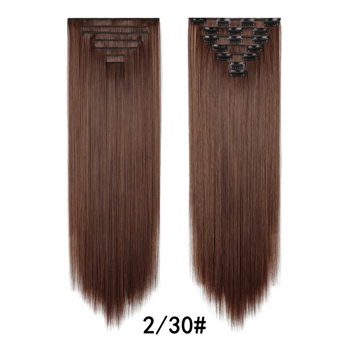 24 Inch Clip-in Hair Extensions 7 Pcs Long Straight Synthetic Hair Extensions Invisible Clip-ins Hairpieces for Women Daily