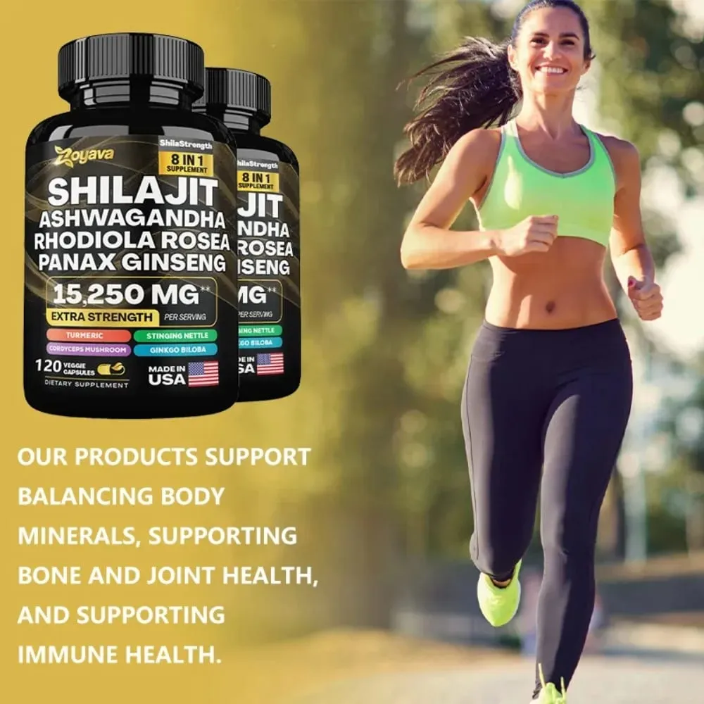 8 in 1 Supplements - Shilajit with Ginseng Ashwagandha for Brain Memory Concentration Energy Immune Health — image 7